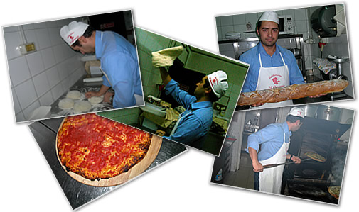 pizza cooked in wood-burning oven